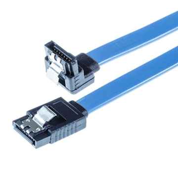 Poppstar 1x 0,5m Sata 3 Kabel, Stecker gerade auf 90 Grad gewinkelt, bis zu 6 Gb/s, blau