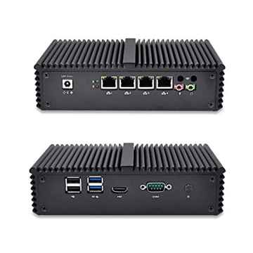 Qotom-Q355G4 Intel i5-5250U Mini PC Box Fanless Desktop PC Host with I5 HD Graphics 6000 Dual Core (8GB DDR3 RAM, 512GB mSATA SSD, 300M WIFi, Bluetooth)