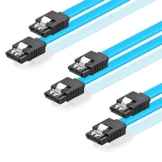 SET – 3x deleyCON [0,5m] S-ATA 3 Kabel – PREMIUM SATA 3 HDD / SSD Datenkabel mit Clip – 2x Stecker gerade – bis 6 Gbit/s – Länge: 50cm / Farbe: Blau
