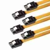 SET – 3x Poppstar S-ATA 3 Kabel SATA 3 HDD / SSD PREMIUM Datenkabel mit jeweils 2x 7-pin-Clip-Stecker gerade / Länge: 0,5m / schnelle Datenübertragung mit bis zu 6 GBit/s / gelb
