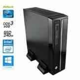 SNOGARD Mini Slim Speed PC mit Intel Pentium J4205 bis zu 4x 2,6Ghz, 8GB DDR3 2133 RAM, 240GB SSD, Intel HD Grafik (VGA+DVI+HDMI), CD/DVD-Brenner, LAN, Sound