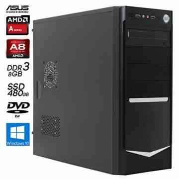 SNOGARD Office / Multimedia PC inkl. Windows 10 Pro 64Bit! AMD A8-7600 | 8GB DDR3 | 480GB SSD | Radeon R7 | 7.1 Sound | Desktop Computer