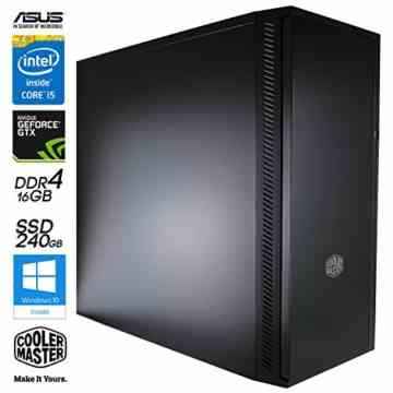 SNOGARD PRO Gaming-PC | Intel Core i5-7600K, Nvidia Geforce GTX1070, 16GB DDR4 RAM, 240GB SSD + Blu-ray Combo/CD/DVD-Rewriter | Gamer PC Komplett System | PC-Gaming Desktop Computer | Spiele-PC