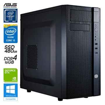 SNOGARD Pro Gamer PC | High Power Gaming Komplett System | PC-Gaming Desktop Computer | Intel Core i5-7500,8GB ASUS nVidia® GeForce GTX 1070 Overclocked, 16GB DDR4 RAM, 480GB SSD + CD/DVD-Rewriter • Spiele-PC