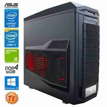 SNOGARD Ultra Gaming PC | Intel Core i7-7700K übertaktbare CPU, 8GB Nvidia Geforce GTX1070, 16GB DDR4 RAM, 256GB M.2 SSD + 2TB HDD & DVD±RW • Hyper Gaming-PC Komplett System | Custom Gamer Computer