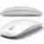 Schlank Wireless mini optische Maus mit USB-Empfänger 2.4G für Laptops / Desktop-PC /XP / Vista / Windows 7 / Windows 10 / Macintosh. Doppelseitiges Board – weiße Farbe in Hochglanz