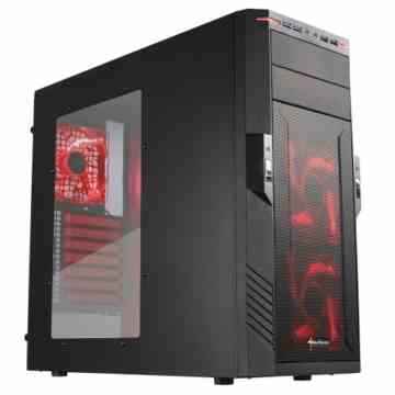 Sharkoon T28 PC-Gehäuse (ATX, 2x 5,25 extern HDD, 8x 3,5 intern HDD) rot