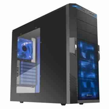 Sharkoon T9 Value blue edition PC-Gehäuse (Midi Tower, ATX, USB 3.0) schwarz