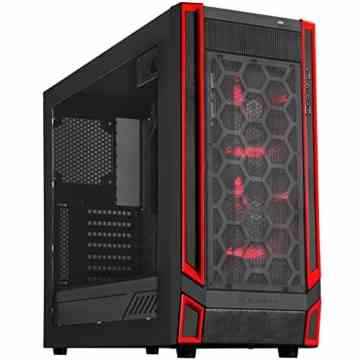 SilverStone SST-RL05BR-W – Red Line Midi Tower ATX Gaming Computer-Gehäuse, mit hochleistungsfähigem und geräuscharmem Kühlsystem, schwarz