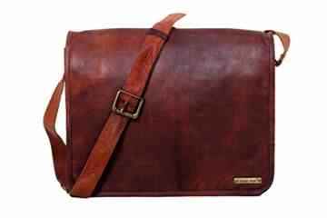 Urbankrafted Leather Messenger Bag 15″ Leather FULL FLAP Laptop Bag Eco Friendly Leather Bag by Urban Hide