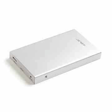 [Verbesserte Version, SATA III und UASP Unterstützung] JSVER Ultraschlankes Externes Festplattengehäuse aus Aluminium USB 3.0 in Silber für 2,5 Zoll SATA-Festplatten HDD SSD