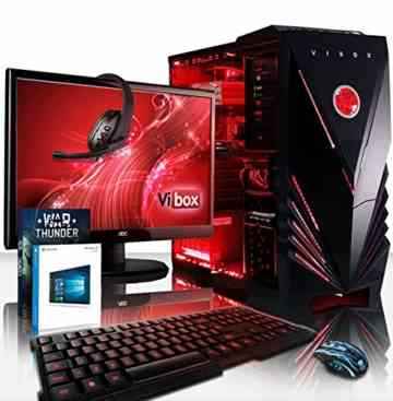 Vibox VBX-PC-4947 Apache Paket 9 54,6 cm (21,5 Zoll) Gaming Desktop-PC (AMD Phenom Quad Core FX-6300, 16GB RAM, 1TB HDD, NVIDIA Geforce GTX 960, Win 10 Home) rot