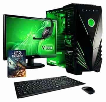 Vibox VBX-PC-5055 Vision Paket 2W 54,6 cm (21,5 Zoll) Gaming Desktop-PC (AMD A Series A4-6300, 8GB RAM, 1TB HDD, AMD Radeon HD 8370D, Win 10 Home) grün