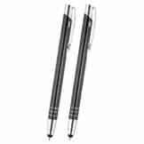WPRO Toccara – Kugelschreiber & Eingabe-Stift 2in1 2-Stück Set – Smartphone & Tablet dünne 3D Touch-screen Stylus-Pen Spitze schwarz