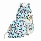 Wewod 3 Teile Set Damen Canvas Schulrucksack Mädchen Rucksäcke Teenager Schulrucksack + Schultertasche + Tasche + anhänger für tasche