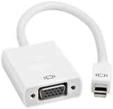 (White) Thunderbolt Mini Display Port to VGA Cable Adapter Converter for Macbook Air Pro, Microsoft Surface Pro & Pro 2 3 1080p