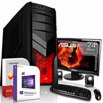 Win 10 Komplett Set PC System mit TFT Intel i7 4790 4×4,0 GHz 16 GB