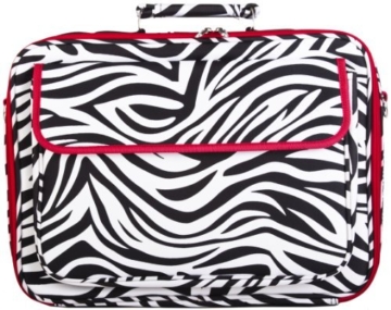World Traveler 15-inch Zebra Print with Red Trim Laptop Bag by World Traveler