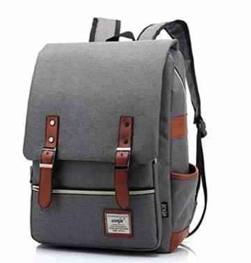 YAAGLE Fashion Rucksack Schulranzen Unisex 14-15.6 Zoll Laptoptasche Canvas Reisetaschen 27×12.5×38/29×13.5×43 CM