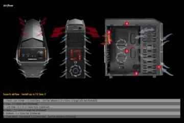 Aerocool Xpredator X1 Midi-Tower PC-Gehäuse (micro-ATX, 3x 5,25 externe, 6x 3,5/2,5 interne, USB 3.0) schwarz -