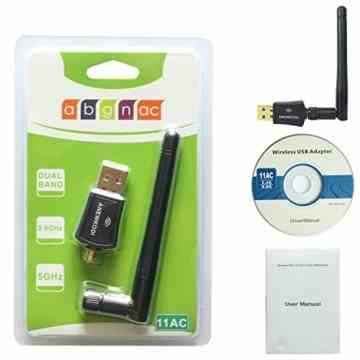 ANEWKODI 600Mbit/s Dualband(2.4G/150Mbps+5G/433Mbps) Wireless USB Wifi Adapter, Mini Wlan Stick, 802.11n/g/b/a/ac Antenna Network Lan Card für Windows XP/Vista/7/8/8.1/10 (32/64bits) MAC OS -