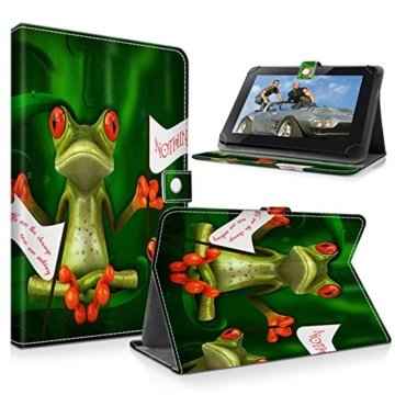 art&cherry 7″ Tablet / Tablet-PC 7Zoll Hülle Case – Ultradünne Smart Shell Cover Lightweight Schutzhülle Tasche Etui grüner Frosch