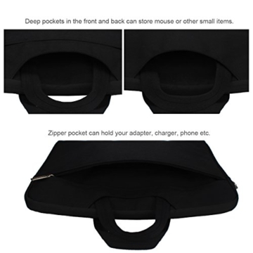 Arvok 15 15,6 16 Zoll Notebooktasche Laptoptasche Aktentasche Wasserfest Canvas-Gewebe Laptop Schutzhülle Mit Griff & Reißverschluss-Tasche/Ultrabook/ Netbook Tasche/ Tablet Hülle Tasche/ Laptophülle/ Ledertasche Sleeve/ Hülle Sleeve Tasche Für Acer/ Asus/ Dell/ Fujitsu/ Lenovo/ HP/ Samsung, Schwarz -