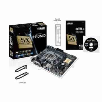 Asus H110M-D Mainboard (Sockel 1151, ATX, Intel H110, 2x DDR4-Speicher, USB 3.0, 4 x SATA 6Gb/s port) -