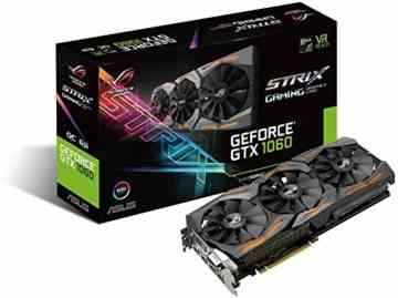Asus ROG Strix-GTX1060-O6G Gaming Nvidia GeForce Grafikkarte (PCIe 3.0, 6GB GDDR5 Speicher, HDMI, DVI, Displayport) -