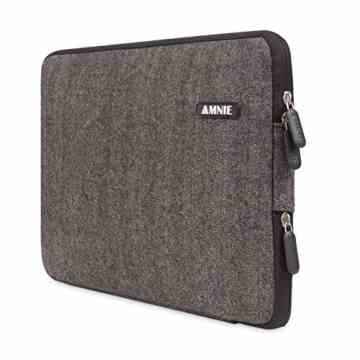 [Beste tragbare Laptop-Tasche aller Zeiten] AMNIE Herringbone Woollen wasserresistente 27,9-29,5 cm (11-11,6 Zoll) Laptop-Tasche / MacBook Tasche / Computer-Tasche / Netbook Tasche / Aktentasche / Ultrabook Tasche / Taschen-Abdeckung / Überzug, schwarz -