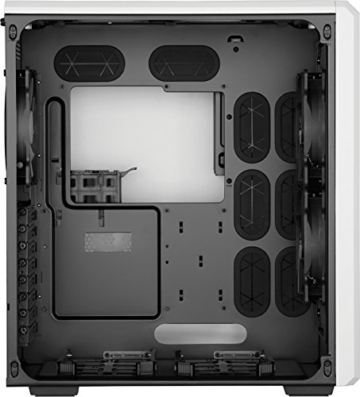 Corsair CC-9011048-WW Carbide Series Air 540 Computer Gehäuse (Seitenfenster ATX High Airflow Cube Performance) arctic weiß mit weiß LED Lüfter -