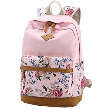 COUSIN CANAL Damen Mädchen Neu Fashion Streifen Leinwand Rucksack Schulrucksack Reisetasche lässig Daypacks Cityrucksack für Universität Outdoor Freizeit Rucksäcke pink … -