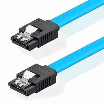 deleyCON [0,3m] S-ATA 3 Kabel – flexibles PREMIUM SATA 3 HDD / SSD Datenkabel mit Clip – 2x Stecker gerade – bis 6 GBit/s – Länge: 30cm / Farbe: Blau