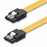 deleyCON [0,3m] S-ATA 3 Kabel – flexibles PREMIUM SATA 3 HDD / SSD Datenkabel mit Clip – 2x Stecker gerade – bis 6 GBit/s – Länge: 30cm / Farbe: Gelb