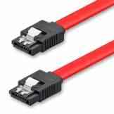 deleyCON [0,5m] S-ATA 3 Kabel – flexibles PREMIUM SATA 3 HDD / SSD Datenkabel mit Clip – 2x Stecker gerade – bis 6 GBit/s – Länge: 50cm / Farbe: Rot