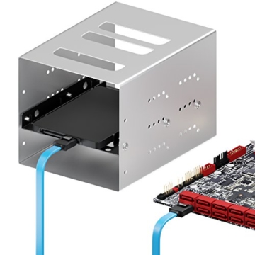 deleyCON [0,3m] S-ATA 3 Kabel – flexibles PREMIUM SATA 3 HDD / SSD Datenkabel mit Clip – 2x Stecker gerade – bis 6 GBit/s – Länge: 30cm / Farbe: Blau -