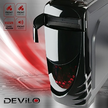 DEViLO Gamer PC 1241 – Intel Core i5-7500 4×3.4GHz, 16GB DDR4, 240GB SSD, nVidia Geforce GTX 1060 3GB, 24xDVD-RW, ASUS, USB3, HD-Sound, Gigabit-LAN, Windows 10, Computer Gaming -