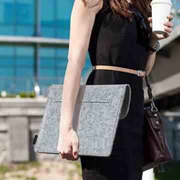 dodocool 13,3 Zoll Filz Sleeve Hülle Ultrabook Laptop Tasche für 13″ Macbook Air/ Pro Retina 12,9 Zoll iPad Pro, Grau -