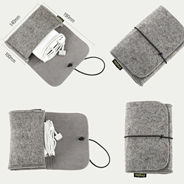 EasyAcc® Macbook Pro 13.3 Zoll Filz Sleeve Hülle Ultrabook Laptop Tasche für Apple Macbook Pro und vieles mehr – Grau (Dimension: 340 x 250 x 8 mm) -