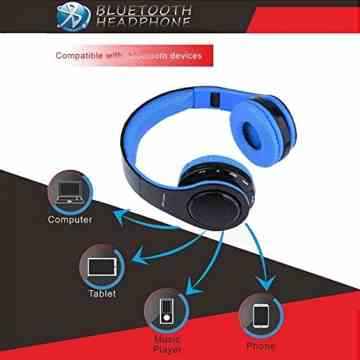Ecandy Bluetooth-Kopfhörer mit 3 LED-Licht-Modus Stereo-Musik-faltbarer Über-Ohr-Hifi Sound Eingebaute Mikrofon Hands-free Wireless-Berufung für Iphone 6S 6S, 6S Plus-Samsung, Android Smartphone, Tablet, PC, MAC und Laptop. -