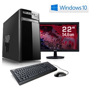 Entertain PC IDV A10-7850K inkl. Windows 10 Home – AMD Quad-Core A10-7850K 4x 3700 MHz, 8GB RAM, 1TB HDD, 300MBit/s WLAN, 10in1 CardReader – 22″ LED Monitor, Tastatur-Maus Set -