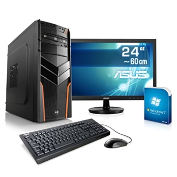 Entertain PC IDV i7-6700 inkl. Windows 7 Pro – Intel Quad-Core i7-6700, 4x 3400 MHz, 8GB RAM, Nvidia GTX 960, 120GB SSD, 2000GB HDD – 24″ LED Monitor, Tastatur-Maus-Set -