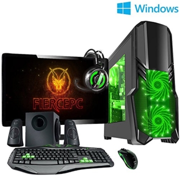 Fierce ULTRA SCHNELLE Zweikern Familie Gaming PC – Windows 10 – 3.9GHz AMD A-Series A4-6300 – Gaming, Büro, Familie PC – (WIFI, 16GB RAM, 1TB Festplatte, R7 Serie Grafik) – 222037 -