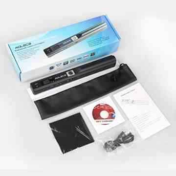 Handscanner Aoleca 900DPI Tragbarer Mobile Dokumentenscanner A4/B5 Scanner Visitenkartenscanner s/w und Farbe (Hi-Speed USB 2.0, 8G Micro SD Karte und OCR Software enthalten) -