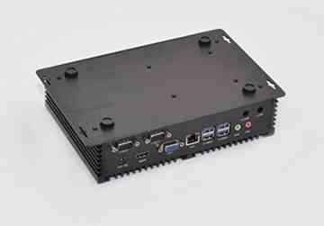 . Haswell i3 4010U Industrial PC IPC Mini PC Fanless PC with GbE 4G RAM 128G SSD Support Linux/windows 2 COM 7 USB USB3.0 VGA HDMI Rich IO, Black Aluminum -