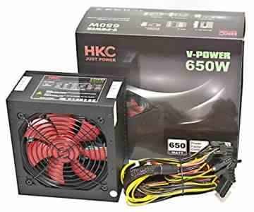HKC® V-POWER 650 Watt ATX PC-Netzteil, Schutzschaltkreise: OPP, OCP, OVP, SCP, 20+4pin Stromversorgung, PFC, leise, 120mm FAN (V-650) -