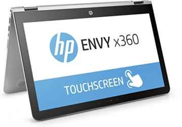 HP Envy X360 (15-aq106ng) 39,6 cm (15,6 Zoll / Full HD IPS) Convertible Laptop (360° Notebook, Intel Core i5-7200U, 256 GB SSD, 16 GB RAM, Intel HD Graphics, Windows 10 Home) silber -