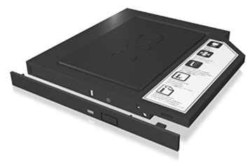 Icy Box IB-AC640 Notebook-Erweiterung für 2,5″ (6,35 cm) SATA HDD/SSD zum Einbau in Slim-DVD-Schacht schwarz -