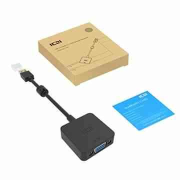 ICZI vergoldet 1080P USB 3.0 auf VGA Adapter mit anti-interference magnetischer ring male zu female, für Windows 10/7/8/8.1/XP/Vista (Schwarz) -