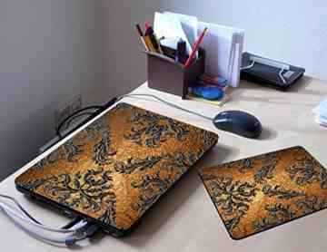 Impact 10003, Retro, Skin-Aufkleber Folie Sticker Laptop Vinyl Designfolie Decal mit Ledernachbildung Laminat und Farbig Design für Laptop 17″ -